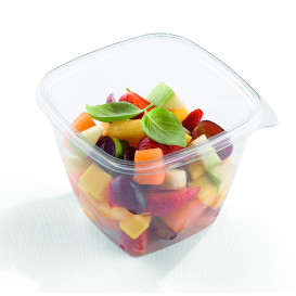 Plastic Deli Container PET Tamper-Evident 750ml 12x12x9cm (500 Units)