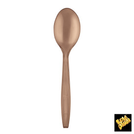 Plastic Spoon PS Premium Brown 19cm (50 Units) 