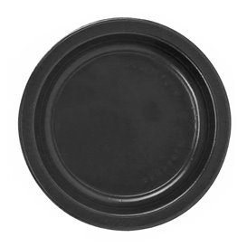 Plastic Plate PS Flat Black Ø22 cm (780 Units)