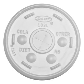 Plastic Lid with Straw Slot PS Translucent Ø8,6cm (1000 Units)