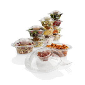 Plastic Deli Container 500ml + Plastic Lid "Press&Dress" + Portion Cup (150 Packs)