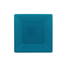 Plastic Plate Flat Square shape Turquoise 23 cm (180 Units)