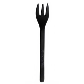 Plastic Tasting Mini Fork Black 10cm (50 Units) 