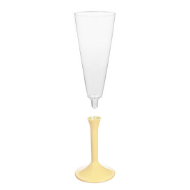 Plastic Stemmed Flute Sparkling Wine Cream 160ml 2P (40 Units)