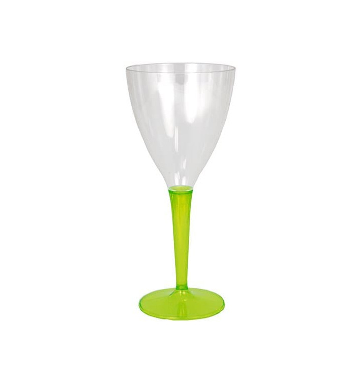 Plastic Stemmed Glass Wine Green 130ml (60 Units)