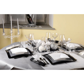 Plastic Plate Flat Grey "Nice" PP 23 cm (25 Units) 