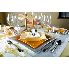 Plastic Plate Deep Cream "Nice" PP 18cm (25 Units) 
