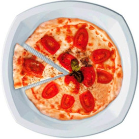 Plastic Plate PS PS Square shape White 23x23 cm 1C (100 Units) 