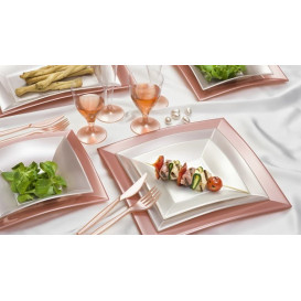 Plastic Plate Flat Beige "Nice" PP 18 cm (25 Units) 