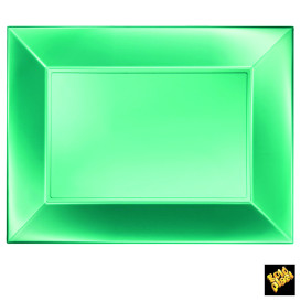 Plastic Tray Microwavable Green "Nice" 34,5x23cm (6 Units) 