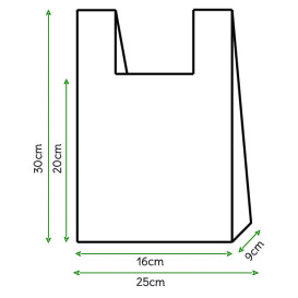 Plastic T-Shirt Bag White 25x30cm (200 Units)  