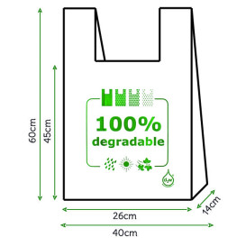 Plastic T-Shirt Bag 100% Degradable 40x60cm (3000 Units)
