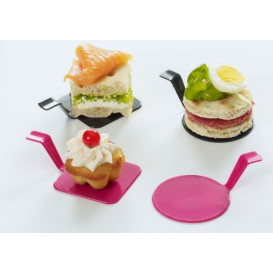 Tasting Plastic Plate PS "Gourmand" Black Ø4,5x2cm (50 Units) 
