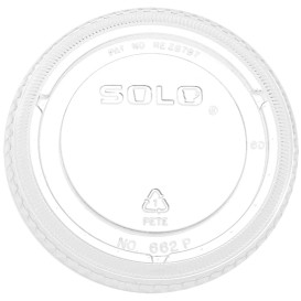 Plastic Lid PET Crystal Flat Ø9,8cm (100 Units)  