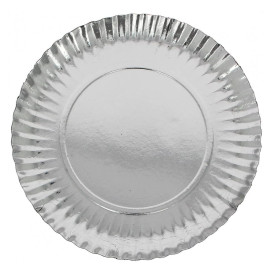 Paper Plate Round Shape Silver 18cm (100 Units)  