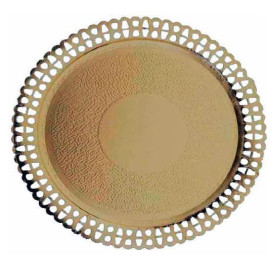 Paper Plate Round Shape Doilie Gold 2,60cm (200 Units)
