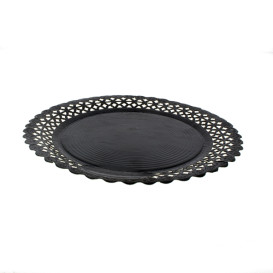 Paper Plate Round Shape Doilie Black 38cm (100 Units)