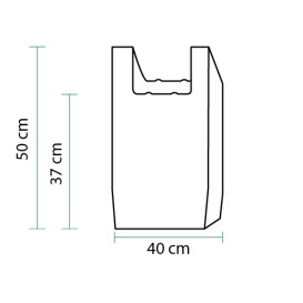 Plastic T-Shirt Bag 100% Biodegradable 35x50cm (1800 Units)