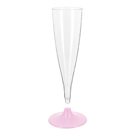 Reusable Plastic Stemmed Flute Sparkling Wine White 140ml 2P (6 Units)