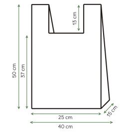 Plastic T-Shirt Bag 100% Biodegradable 40x50cm (1.000 Units)