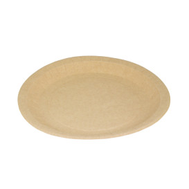 Paper Plate Round Greaseproof Shape Kraft Ø22cm 195g/m² (450 Units) 