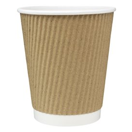 Paper Cup "Ripple Kraft" Brown 8 Oz/250ml Ø8cm (500 Units)