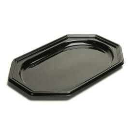 Plastic Platter Octogonal Shape Black 55X38 cm (10 Units) 