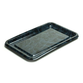 Plastic Platter Rectangular Shape Marble 46X30 cm (5 Units) 