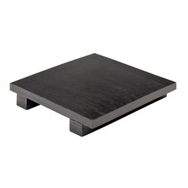 Bamboo Sushi Tray Black 15x15x2,5cm (40 Units)