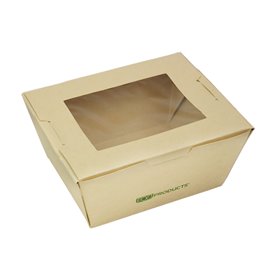 American Box with handles "Doggy Bag" Kraft 12,5x25x7,5cm (25 Units)
