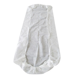 Disposable Plastic Bed Sheet Adjustable PP "TST" Plastic coated 95x220cm (100 Units)