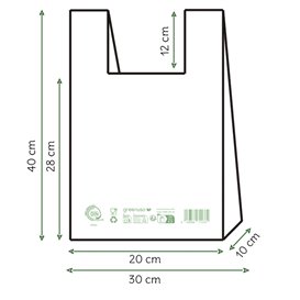 Plastic T-Shirt Bag Home Compost “Classic” 30x40cm (2.000 Units)