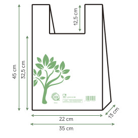 Plastic T-Shirt Bag Home Compost “Be Eco!” 35x45cm (100 Units)