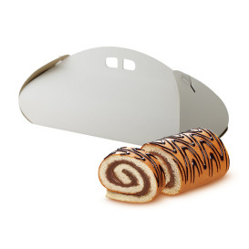 White Paper Swiss Roll Cake Box 43x15x10cm (25 Units)