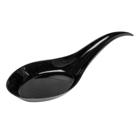 Plastic Tasting Spoon PS Black 12 cm (100 Units)  