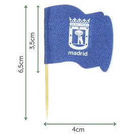 Madrid Flag Food Pick 6,5cm (14400 Units)