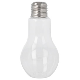 Plastic Bottle with Cap Light Bulb Design PET Clear 100ml (250 Units)