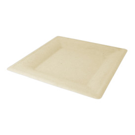 Sugarcane Plate Square shape Natural 20x20 cm (50 Units) 