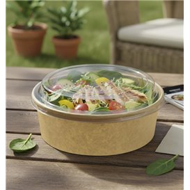 Paper Container Kraft-Kraft + RPET Lid 33Oz/1000 ml (25 Units)