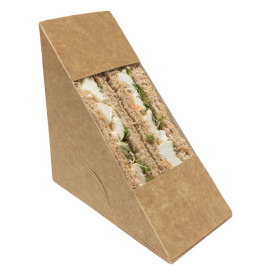 Paper Take-Out Container with Window Kraft 125x75x125mm (50 Units) 