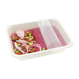 Sugarcane Container PLA Laminated 1350ml 22,7x17,8x5cm (300 Units)