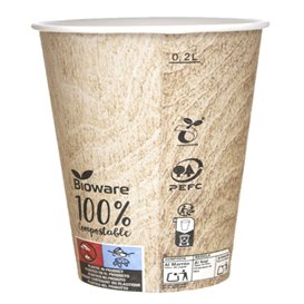 Paper Cup PLA "BioWare" Eco-Friendly 9 Oz/270ml Ø8,0cm (50 Units) 