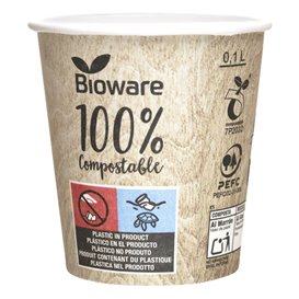 Paper Cup PLA "BioWare" Eco-Friendly 4 Oz/120ml Ø6,2cm (80 Units)