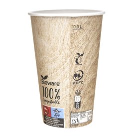 Paper Cup PLA "BioWare" 12 Oz/384ml Ø8,0cm (1100 Units)