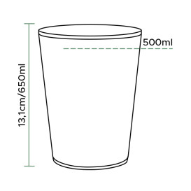 Plastic Cup PP Clear 650ml (1.000 Units)