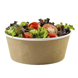Paper Soup Bowl with Lid Kraft PP 25 Oz/750ml (250 Units)