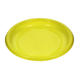 Reusable Plate Flat Economic PS Yellow Ø22cm (200 Units)