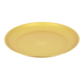 Reusable Plate Durable PP Mineral Gold Ø23,5cm (54 Units)