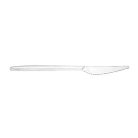 Reusable Plastic PS Knife Transparent 18cm (50 Units)