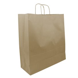 Paper Bag with Handles Kraft Brown 100g/m² 44+15x46cm (200 Units)